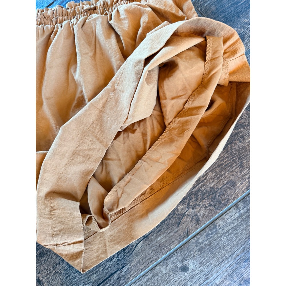 Evereve Womens One Shoulder Puff Sleeve Blouse Camel Tan Top - Picture 5 of 6